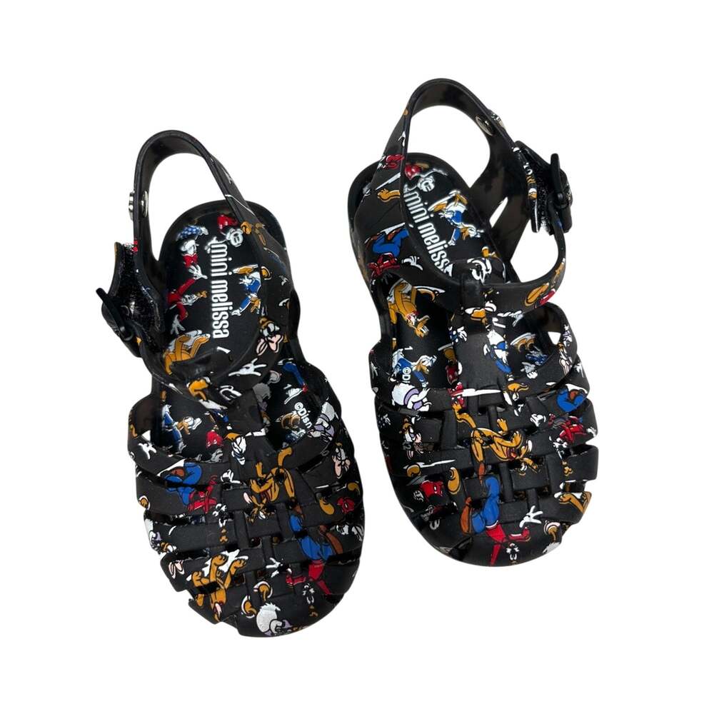 Mini Melissa NEW Posession Mickey & Friends Black Fisherman Sandal 7